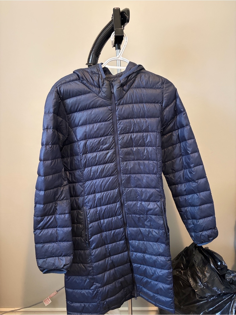 TNA Navy Hooded Puffer Coat